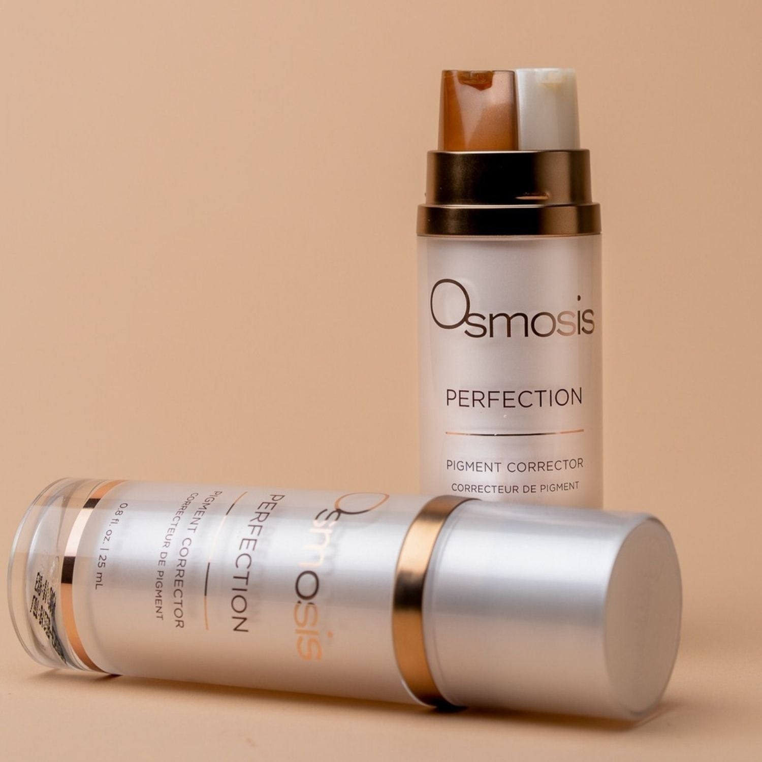 two bottles of osmosis perfection displayed together one with cap on and one with cap off